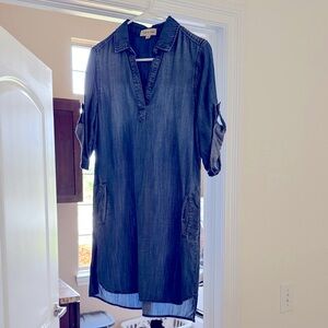Cloth & Stone Blue Chambray Shirt Dress